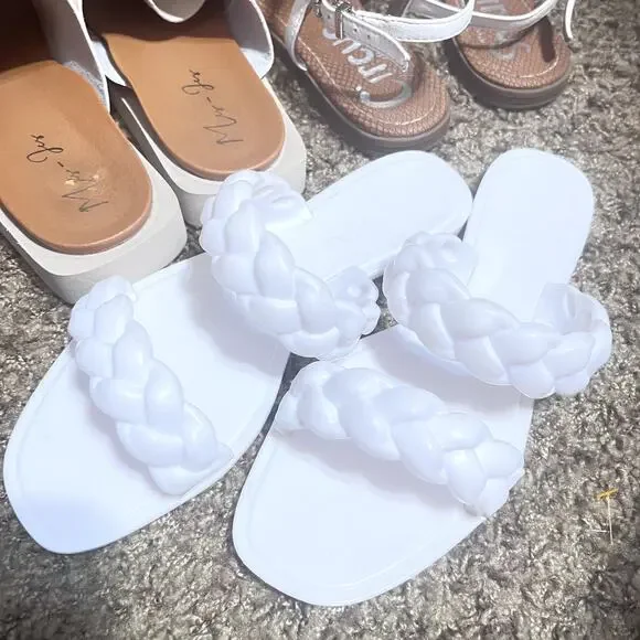 Womens Sandals Lot of 3 pair Circus thongs Slides Jelly White shoes sz 6 - Picture 4 of 7